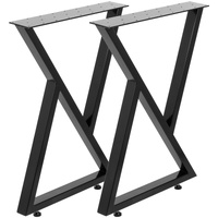 VEVOR Metal Table Legs Set of 2 Dining Table Legs Black Desk Legs, 28 Height 20 Width Heavy Duty Bench Legs Zig Zag Style Coffee Table Legs Base Moder