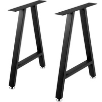VEVOR Metal Table Legs 28 x 17.7 inch A-Shaped Desk Legs Set of 2 Heavy Duty Bench Legs with Polyurethane Coating, Furniture Legs with Floor Protector