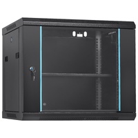 VEVOR 9U Wall Mount Network Server Cabinet, 39.37 cm Deep, Server Rack Cabinet Enclosure, 90.7 kg Max. Ground-mounted Load Capacity, with Locking Glas