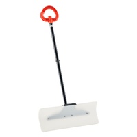 VEVOR Snow Pusher Shovel, 61 cm Wide Outdoor Snowplow Shovel with Ergonomic Grip, HDPE Plastic Blade, Winter Shovels with Segmented Handle, Portable S