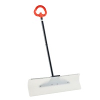VEVOR Snow Pusher Shovel, 76.2 cm Outdoor Snowplow Shovel with Ergonomic Grip, HDPE Plastic Blade, Winter Shovels with Segmented Handle, Metal Edged S