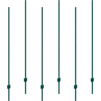 VEVOR 6 Feet Fence Post 6 Pack T-Post Heavy Duty Metal Fence Posts Green