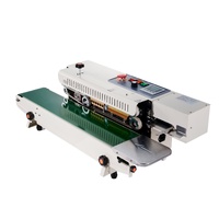 Continuous Bag Band Sealing Machine, 6-12 mm Seal Width, Horizontal Band Sealer Machine with Digital Temperature Control, Bag Sealer for 0.02-0.8 mm P