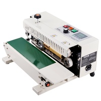 Continuous Bag Band Sealing Machine, 6-12 mm Seal Width, Horizontal Band Sealer Machine with Digital Temperature Control, Carbon Steel Bag Sealer for 