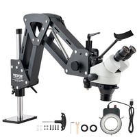 VEVOR Multi-Directional Microscope with Spring Bracket, 7X-45X Magnification Jewelry Microscope, Micro Jewelry Inlaid Stand with Integrated USB Ring L