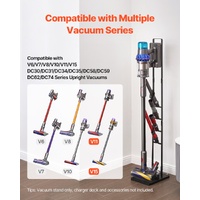 VEVOR Vacuum Stand, Compatible With Dyson V6 V7 V8 V10 V11 V15, Stable Vacuum Stand Holder with Wheels for Dyson DC30 DC31 DC34 DC35 DC58 DC59 DC62 D7