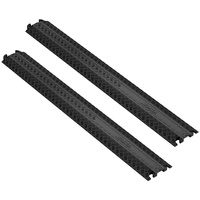 VEVOR 2 PCs Drop Over Cable Cover Ramp, 907 kg/axle Load Capacity, Heavy Duty Cable Hose Protector Ramp, Floor Cord Cover for High Walking Traffic Are