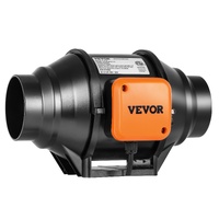 VEVOR Inline Duct Fan, 102mm 129.7 CFM with Variable Speed Controller, Quiet AC-motor Ventilation Exhaust Fan for Cooling Booster, Grow Tents, Hydropo