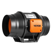 VEVOR Inline Duct Fan, 152.4mm 323.7 CFM with Variable Speed Controller, Quiet AC-motor Ventilation Exhaust Fan for Cooling Booster, Grow Tents, Hydro