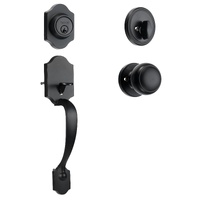 VEVOR Front Door Handle and Deadbolt Set, Matte Black Front Door Lock Set with Interior Knob, Single Cylinder Handleset Adjustable Hole Spacing, for R