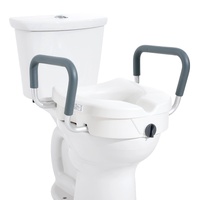 VEVOR Raised Toilet Seat, 5" Height Raised, 350 lbs Weight Capacity, for Round and Elongated Toilet, Twist Lock Installation,19.1" - 21.7" Adjustable 