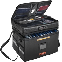 VEVOR Fireproof Document Box, Fireproof Document Bag with Lock 2000_, Fireproof and Waterproof File Box 450x140x315 mm with Zipper & Handle, for Money
