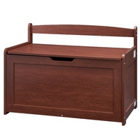 VEVOR Kids Toy Storage Bench Wooden Toy Box Chest 32.68 x 17.91 x 24.02" Cherry