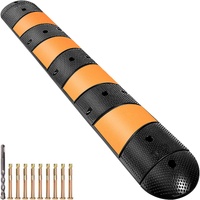 VEVOR Rubber Speed Bump, 1 Pack 2 Channel Speed Bump Hump, 72"" Long Modular Speed Bump Rated 22000 LBS Loading, 72.8 x 12.2 x 2.2 Garage Speed Bump f