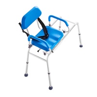 Sliding Tub Transfer Bench with 360 Degree Swivel Seat, Sliding Shower Chair with Pivoting Armrest & Padded Seat and Safety Belt, Height Adjustable Ba