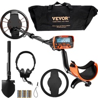 VEVOR Metal Detector for Adults&Kids, 250mm, Professional Adjustable Higher Accuracy Gold Detector, IP68 Waterproof Coil with LCD Display 7 Modes Adva