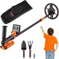VEVOR Metal Detector for Kids, 150mm, Waterproof Search Coil with LCD Display, Adjustable 660.4-914.4 mm Gold Detector, Lightweight Carbon Fiber Stem 
