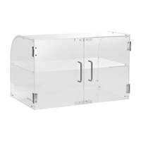 VEVOR Pastry Display Case, 2-Tier Commercial Countertop Bakery Display Case, Acrylic Display Box with Rear Door Access & Removable Shelves, Keep Fresh