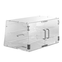 VEVOR Pastry Display Case, 2-Tier Commercial Countertop Bakery Display Case, Acrylic Display Box with Rear Door Access & Removable Shelves, Keep Fresh