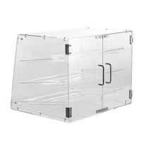 VEVOR Pastry Display Case, 3-Tier Commercial Countertop Bakery Display Case, Acrylic Display Box with Rear Door Access & Removable Shelves, Keep Fresh