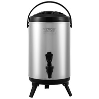 VEVOR Stainless Steel Insulated Beverage Dispenser, 7.6 Liter, Thermal Hot and Cold Drink Server Dispenser with Spigot Handle, Food-grade for Hot Tea 