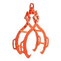 28in Log Lifting Tongs, 4-Claw Log Tongs, Heavy Duty Steel Log Grapple, 2650LBS Lifting Capacity, Swivel Log Graper Timber, Eagle Claw Design, Log Ski