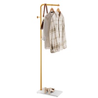 VEVOR Coat Rack, Freestanding Coats Rack Stand with Quartz Stone Base & 3 Round Hooks, Free Standing Hall Coat Tree for Entryway, Bedroom, Living Room