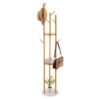 VEVOR Coat Rack, Freestanding Coat Rack Stand with Quartz Stone Base & 9 Hooks, Free Standing Hall Coat Tree for Entryway, Bedroom, Office, Living Roo