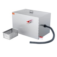 VEVOR Commercial Grease Trap, 40 LBS Grease Interceptor, Side Inlet Interceptor, Under Sink Stainless Steel Grease Trap, 10 GPM Waste Water Oil-water 