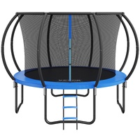 VEVOR 10FT Trampoline, 330 lbs Trampoline with Enclosure Net, Ladder, and Curved Pole, Heavy Duty Trampoline with Jumping Mat and Spring Cover Padding