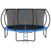 VEVOR 14FT Trampoline, 450 lbs Trampoline with Enclosure Net, Ladder, and Curved Pole, Heavy Duty Trampoline with Jumping Mat and Spring Cover Padding