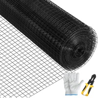 VEVOR Hardware Cloth, 24"" x50\' & 1""x1"" Mesh Size, Galvanized Steel Vinyl Coated 16 Gauge Welded Wire with A Cutting Plier & A Pair of Fabric Glove