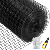 VEVOR Hardware Cloth, 48"" x 50\' & 1""x1"" Mesh Size, Galvanized Steel Vinyl Coated 16 Gauge Chicken Wire Fencing with A Cutting Plier & A Pair of Fa