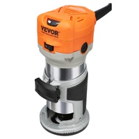VEVOR Wood Router, 1.25HP 800W, Compact Wood Trimmer Router Tool, 30000RPM Max Speed 6 Variable Speeds, with 1/4'' & 5/16'' Collets 12 PCs Milling Cut