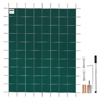 VEVOR Pool Safety Cover Fits 20x40ft Rectangle Inground Safety Pool Cover Green Mesh Solid Pool Safety Cover for Swimming Pool Winter Safety Cover