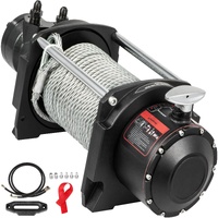 VEVOR Industrial Hydraulic Winch 4535kg, Hydraulic Anchor Winch with 24m Strong Steel Cable, Hydraulic Drive Winch Adapter Kit, Utility Winch with Mec