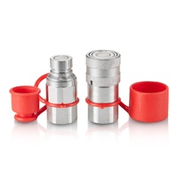 VEVOR 1/2" Flat Face Hydraulic Couplers 1/2" NPT Skid Steer Couplers 2 Dust Caps
