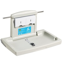 VEVOR Wall-Mounted Baby Changing Station, Horizontal Foldable Diaper Change Table with Safety Straps and Hanging Rods, Use in Commercial Bathrooms,  D