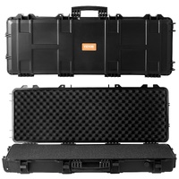 VEVOR Rifle Case, Rifle Hard Case with 3 Layers Fully-protective Foams, 42 inch lockable Hard Gun Case with Wheels, IP67 Waterproof & Crushproof, for 