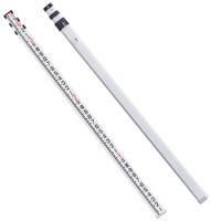 Aluminum Grade Rod, 9-Feet/8ths 3 Sections Telescopic Measuring Rod, Double-Sided Scale 1/8in Leveling Rod Stick,Aluminum Alloy Survey Rod with Bubble