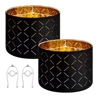 VEVOR Drum Lamp Shade 2 Set, 33 cm Top x 33 cm Bottom x 25 cm High, Medium Drum Lampshade with Harp, Replacement Lamp Shade for Table Lamps Floor Lamp