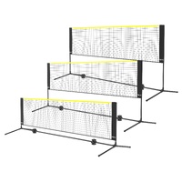 VEVOR Badminton Net, Height Adjustable Volleyball Net, 10ft Wide Foldable Pickleball Net, Portable Easy Setup Tennis Net Set with Poles, Stand and Car