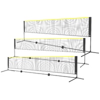VEVOR Badminton Net, Height Adjustable Volleyball Net, 17ft Wide Foldable Pickleball Net, Portable Easy Setup Tennis Net Set with Poles, Stand and Car