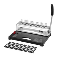 VEVOR Binding Machine, Comb Binding Machine 21-Holes Binding 450 Sheets, Book Binder Machine with 100 PCS 3/8'' Comb Binding Spines, for Letter Size, 