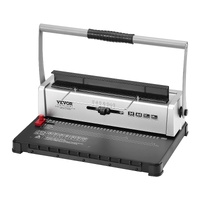 VEVOR Coil Spiral Binding Machine, Manual Book Maker 34-Holes Binding 120 Sheets, Punch Binder with Adjustable 3/16" - 9/16" Coil Binding Spines and S