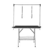 VEVOR Pet Grooming Table Two Arms with Clamp, 117cm Dog Grooming Station, Foldable Pets Grooming Stand for Medium and Small Dogs, Free Two No Sit Haun