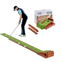 VEVOR Golf Putting Mat, 1 Hole Indoor Golf Putting Green, Wrinkle-Free Golf Training Aid, Mini Golf Accessory with Auto-Ball Return, Alignment Guide, 