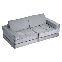 VEVOR Modular Kids Play Couch, Sectional Toddler Sofa with Armrests, 28D Sponge & Short Pile, Convertible Kids Modular Couch DIY Creative Combination 