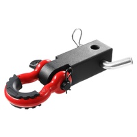 Shackle Hitch Receiver, Fits 50 mm Receivers, 24 Tons Breaking Strength, D Ring Shackle with Trailer Hitch Lock Pin, Heavy Duty Towing Accessories for