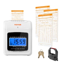 VEVOR Punch Time Clock, Time Tracker Machine for Employees of Small Business, 6 Punches per Day, Time Clock Punch Machine Includes 102 Time Cards, 1 I
